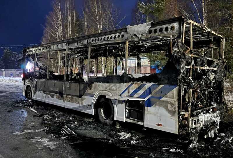 В Карелии случился пожар в пассажирском автобусе