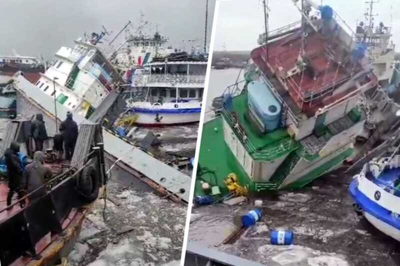 В Якутии, в Жатайском затоне на реке Лене, затонули два судна